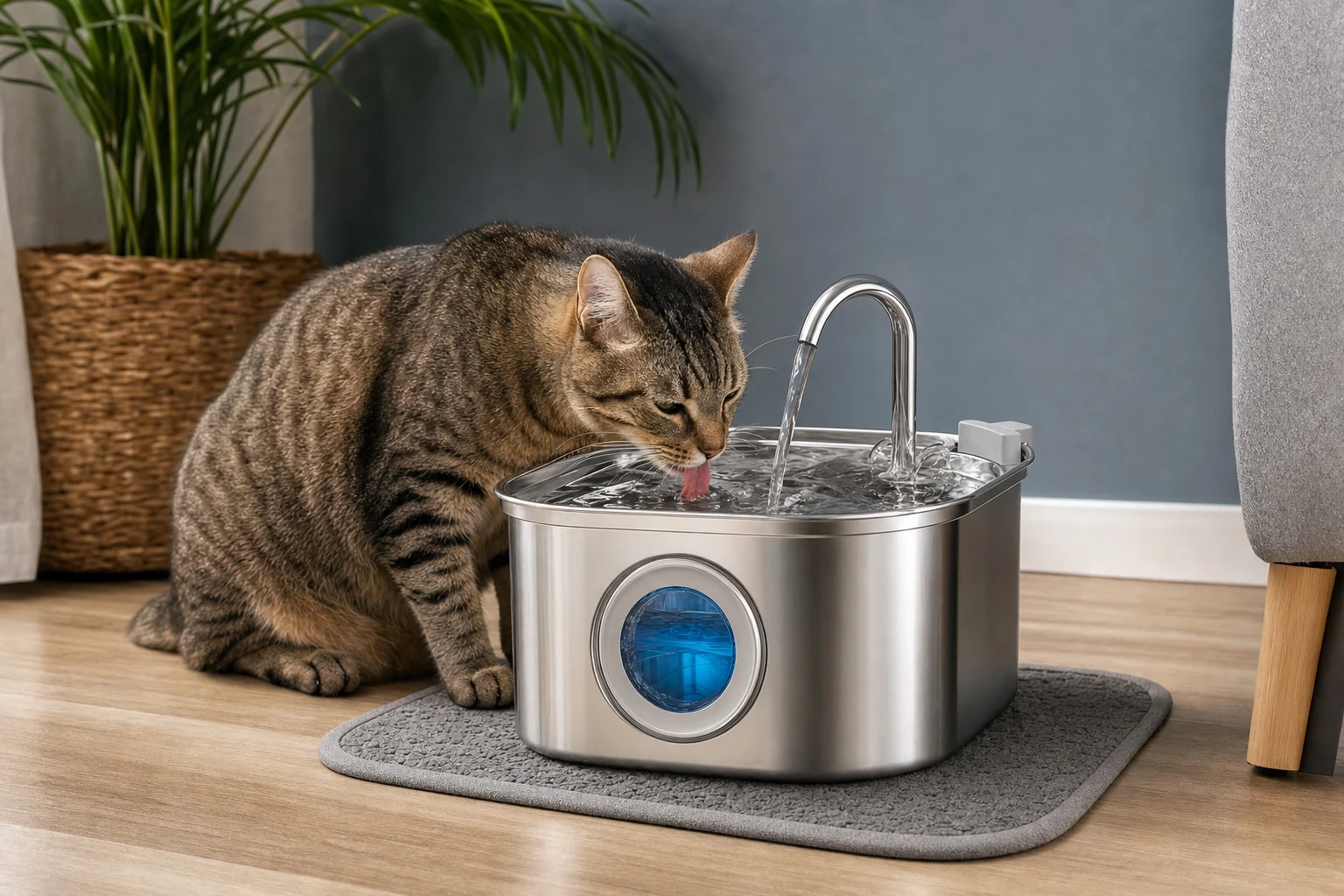 HydroPurr detachable components rinsed at the kitchen sink in minutes